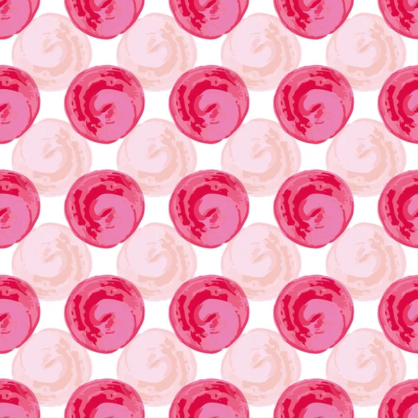Розовая ручная краска точек векторного повтора шаблона печати фон — стоковый вектор