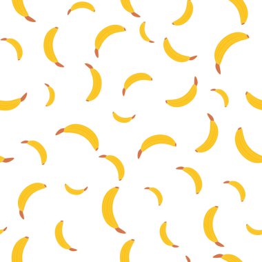 Sarı muz el çizimi vektörü tekrar desen iz arkaplan tasarımı