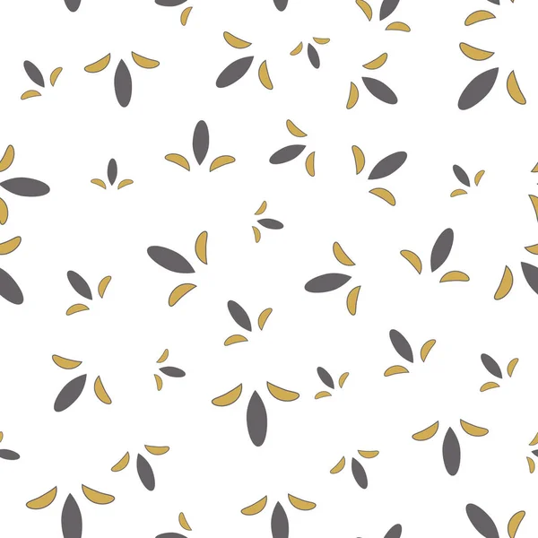 Векторное золото и серые листья повторяют фон печати шаблона . Лицензионные Стоковые Иллюстрации