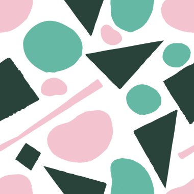 Renkli soyut şekiller tekrar desen yazdırma arka plan tasarımı