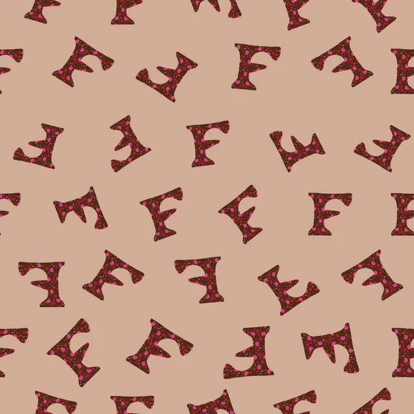 F aus dem alfabet repeat pattern print hintergrund — Stockvektor