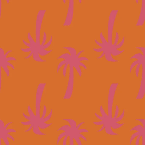 粉色背景上色彩斑斓的棕榈树重复印 图库插图