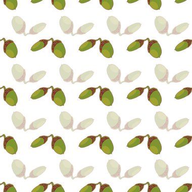 Yeşil meşe palamutları tekrar baskı arka plan tasarımı