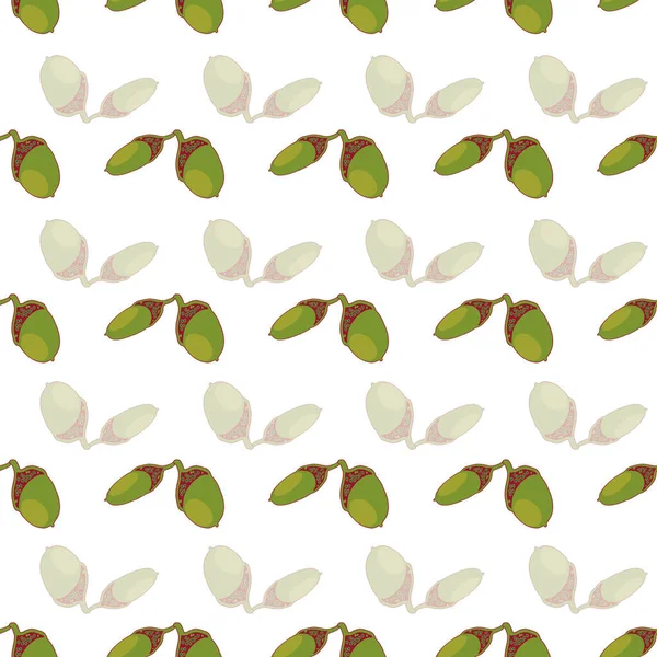 Yeşil meşe palamutları tekrar baskı arka plan tasarımı