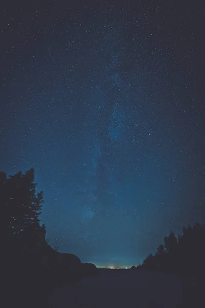 Mágico Etéreo Cielo Nocturno Con Vistas Vía Láctea Nebulosas Estrellas — Foto de Stock