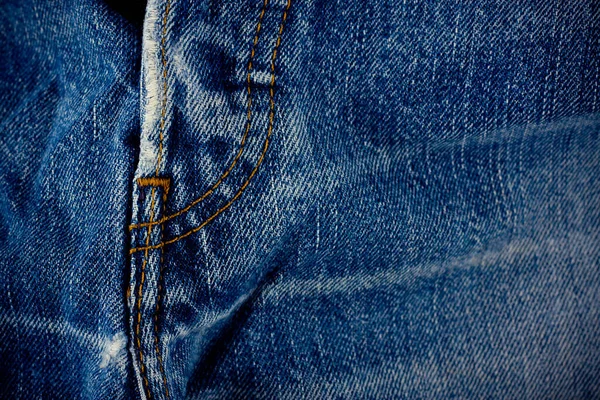 Alte Blaue Jeansnaht Detail Stoff Aus Denim Für Muster Und — Stockfoto