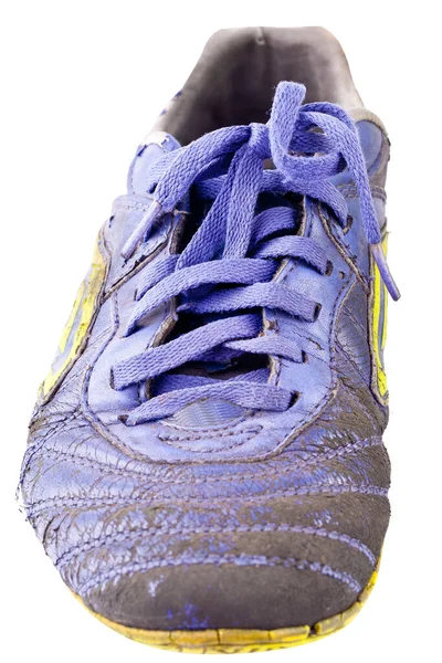 Old Futsal Shoes White Background Football Sportware Object Isolated — Stock Photo, Image