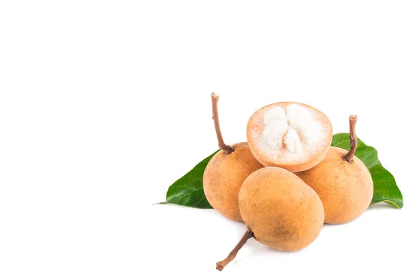 Fruta Fresca Orgânica Santol Vendeu Thailands Fundo Branco Plantio Agricultura — Fotografia de Stock