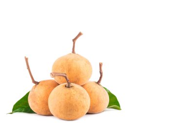 Beyaz arka planda tatlı Noel Baba meyveleri ve Noel Baba yaprağı izole tarımsal gıda ekimi