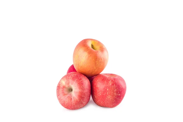 Φρέσκο Κόκκινο Μήλο Λευκό Φόντο Φρούτα Γεωργία Τροφίμων Απομονωμένη — Φωτογραφία Αρχείου