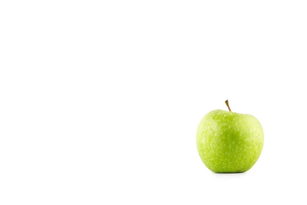 Yeşil Elma Beyaz Arka Planda Meyve Tarım Gıdaları Izole — Stok fotoğraf