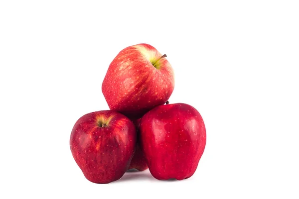 Mele Rosse Frutta Sfondo Bianco Frutta Agricoltura Cibo Isolato — Foto Stock