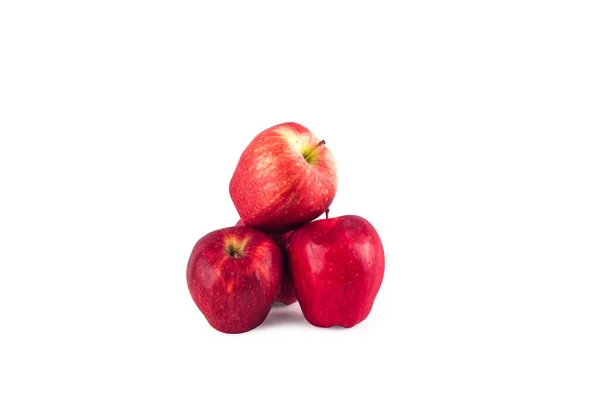 Κόκκινα Μήλα Φρούτα Λευκό Φόντο Φρούτα Γεωργία Τροφίμων Απομονωμένα — Φωτογραφία Αρχείου