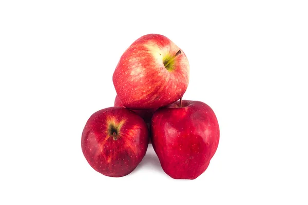 Νόστιμα Κόκκινα Μήλα Λευκό Φόντο Φρούτα Γεωργία Τροφίμων Απομονωμένη — Φωτογραφία Αρχείου