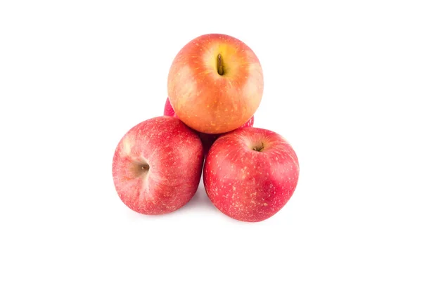 Ομάδα Κόκκινου Μήλου Λευκό Φόντο Φρούτα Γεωργία Τροφίμων Απομονωμένη — Φωτογραφία Αρχείου
