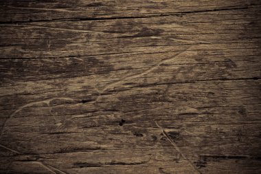 Eskimiş koyu kahverengi ahşap doku. Eski ahşap yüzey arkaplanı