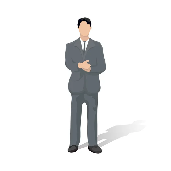 Επιχειρηματίας Χαρακτήρα Στέκεται Πάνω Λευκό Φόντο Εικονογράφηση Διάνυσμα — Διανυσματικό Αρχείο
