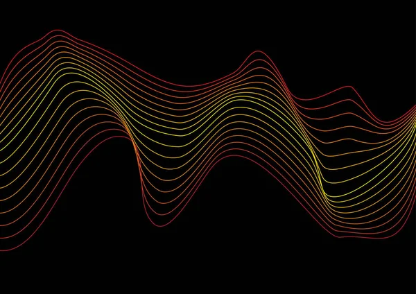 Onde Abstraite Mince Lignes Courbes Fond Graphique Onde Courbée Sur — Image vectorielle