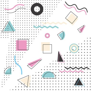 Memphis model 80 ' in beyaz arka planda -90 stilleri. vektör illüstrasyon