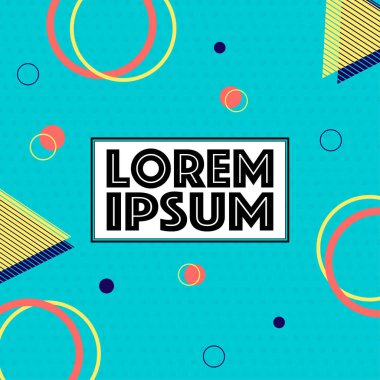 Memphis tarzı renkli geometrik şekiller, trendy Memphis moda 80s-90s ile şablonlar