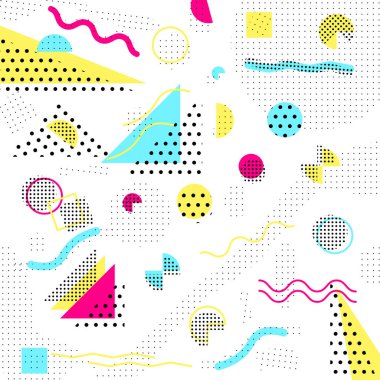 Memphis model 80 ' in -90 's Styles arka plan. vektör illüstrasyon