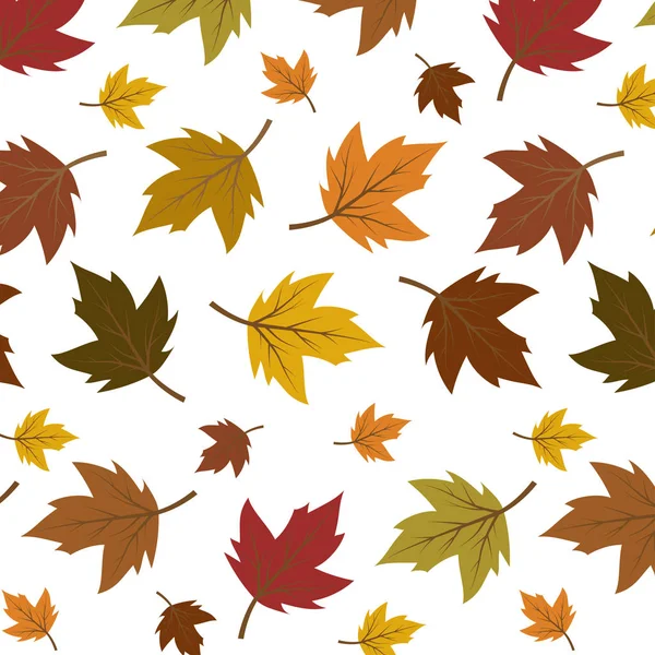 五颜六色的秋叶图案孤立在白色背景上 — 图库矢量图片