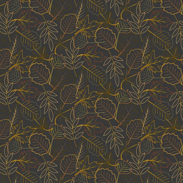 Kollektion Schöne Bunte Herbstblätter Muster — Stockvektor