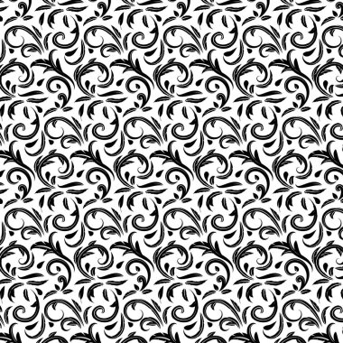 Çiçek girdaplar desen tarzı. Dikişsiz vektör çizim arka planı.