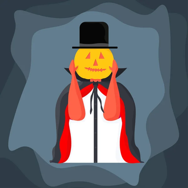 Halloween Kostuum Met Happy Laughing Cartoon Karakter Ontwerp Vector Illustratie — Stockvector