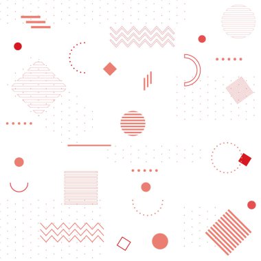 Memphis tasarımı. Geometrik şekiller desenleri. Moda 80-90s