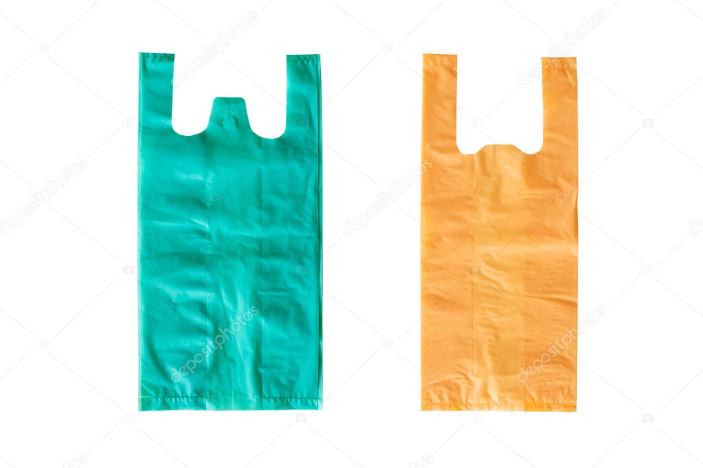 Plastic bags isolated on white background