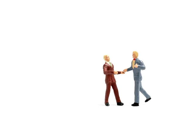 Pessoas Miniatura Gay Couple Dancing White Background Homosexual Relationship Concept — Fotografia de Stock