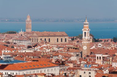 Venedik, İtalya. San Marco Campanile'den en iyi görüntü