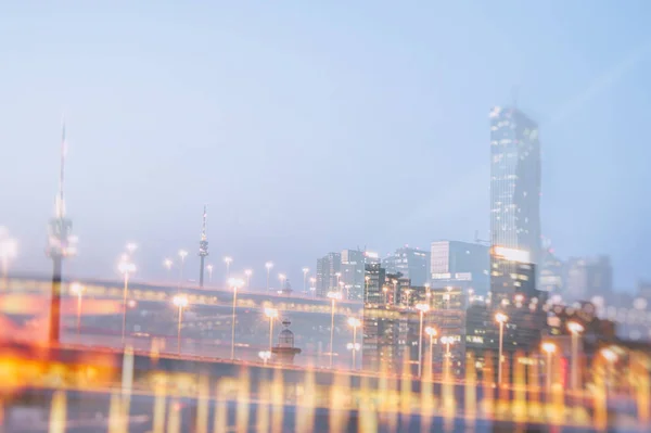 Vienna skyline by Night — Stockfoto