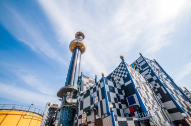 Viyana, Avusturya - 2 Nisan 2019: ünlü Spittelau atık yakma fırını