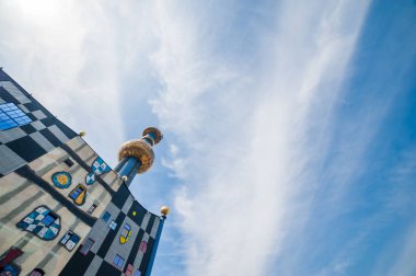 Viyana, Avusturya - 2 Nisan 2019: ünlü Spittelau atık yakma fırını