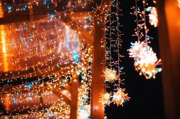 Sfondo con decorazione di Natale e bella bokeh — Foto Stock