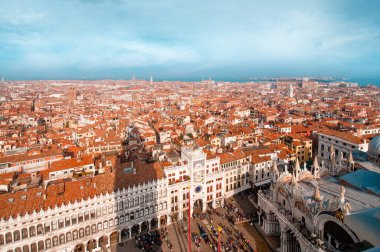 Venedik, İtalya - 3 Kasım 2017: hava şehri manzarası