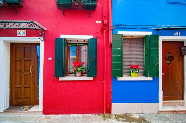 Burano Itália Novembro 2017 Famosos Edifícios Coloridos — Fotografia de Stock