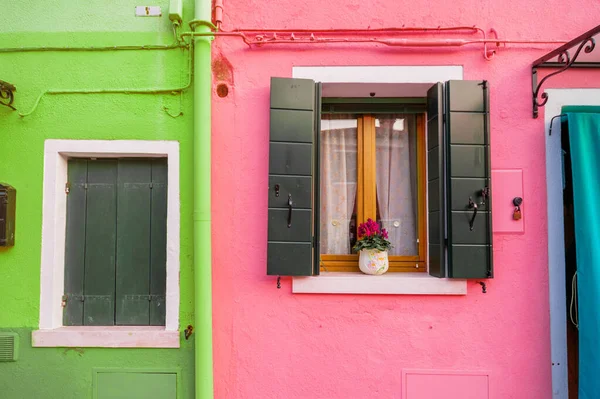 Burano Itália Novembro 2017 Famosos Edifícios Coloridos — Fotografia de Stock