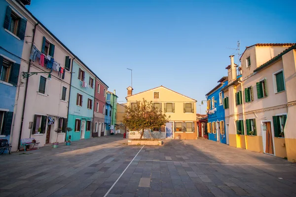 Famosos Edifícios Coloridos Burano Itália — Fotografia de Stock