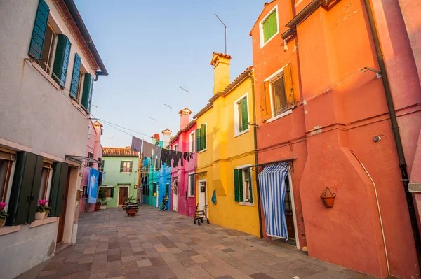 Słynne Kolorowe Budynki Burano Włochy — Zdjęcie stockowe