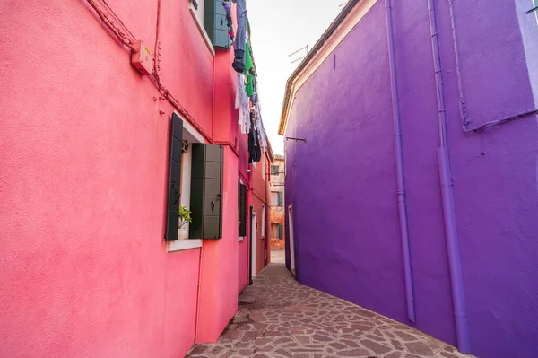 Famosos Edifícios Coloridos Burano Itália — Fotografia de Stock