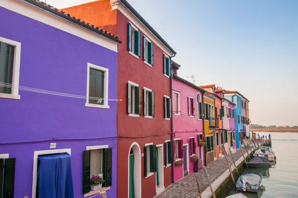 Słynne Kolorowe Budynki Burano Włochy — Zdjęcie stockowe