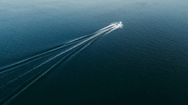 Lyx Yacht Segling Öppet Hav Flygbild Ett Drönarskott Bild Med — Stockfoto