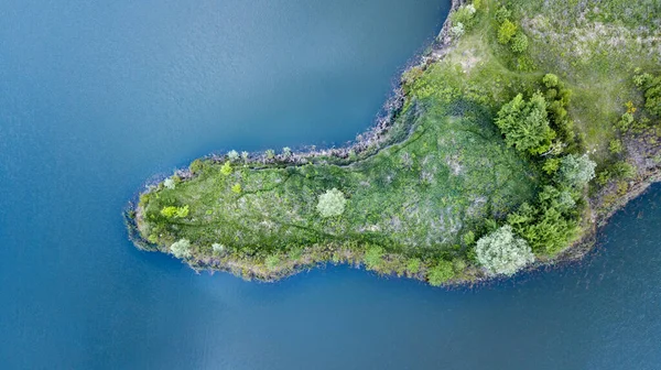 stock image amazing aerial view of green island and blue water. drone shot. natural summer background