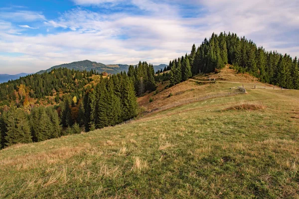 Mooie Gouden Herfst Bergen Natuurlijke Achtergrond Herfstlandschap — Stockfoto