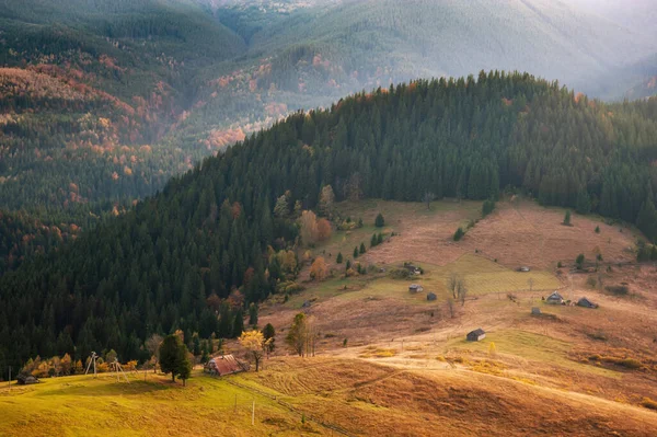 Krásný Zlatý Podzim Horách Přírodní Pozadí Podzimní Krajina — Stock fotografie