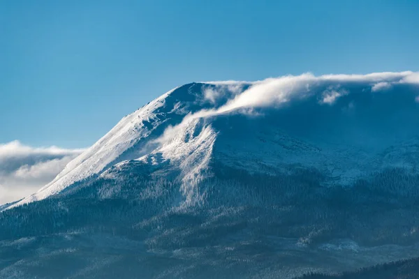 Paisaje Invierno Montañas Horizonte Cubiertas Nieve — Foto de Stock
