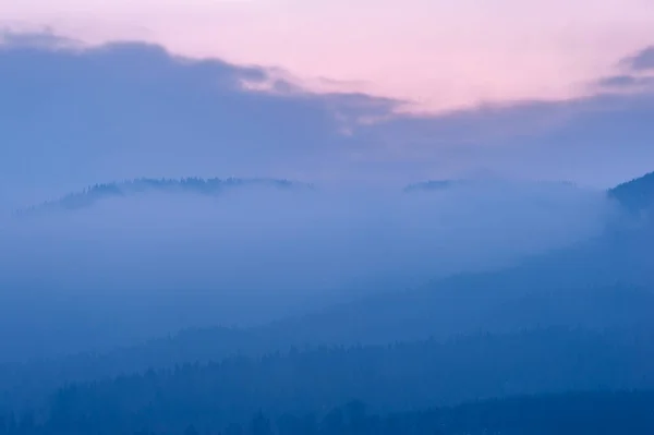 Hermoso Paisaje Invierno Con Vista Montaña Fondo Natural — Foto de Stock